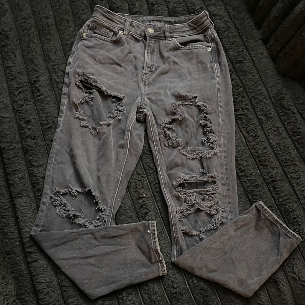 American Eagle Outfitters Ripped Charcoal Skinny Jeans